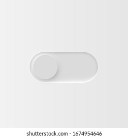 Very high detailed white user interface switch (OFF) for websites and mobile apps, vector illustration