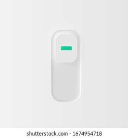 Conmutador de interfaz de usuario blanco (ON) muy detallado para sitios web y aplicaciones móviles, ilustración vectorial