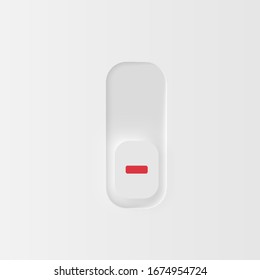 Very high detailed white user interface switch (OFF) for websites and mobile apps, vector illustration