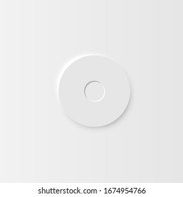 Very high detailed white user interface button for websites and mobile apps, vector illustration