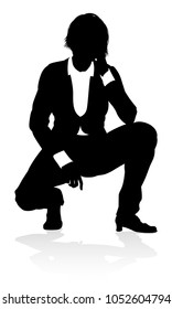Very high quality business person or office worker silhouette