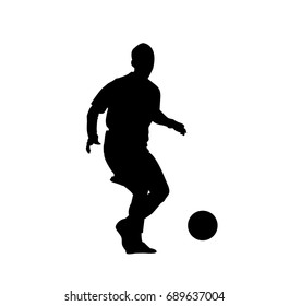 Very high quality detailed set of soccer football players silhouette cutout outlines.
