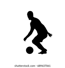 Very high quality detailed set of soccer football players silhouette cutout outlines.