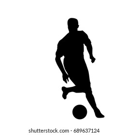 Very high quality detailed set of soccer football players silhouette cutout outlines.