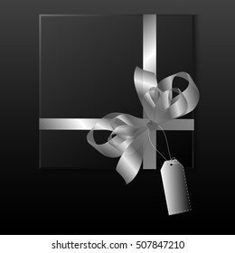 Very high quality original realistic trendy vector gift box with realistic ribbon and label in luxury style can be used for black friday, sale, presents, web design