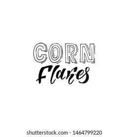 Very high quality original trendy vector lettering illustration of sweet corn. Bunch of Corn. summer farm design elements. Hand drawn.