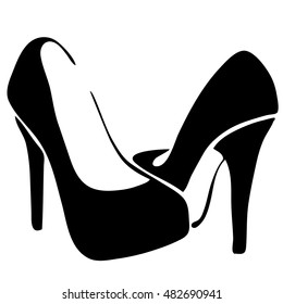 Very High Quality Original Trendy  Vector Illustration Of Female Shoes With Heels For Website Design, Mobile App Or Sale