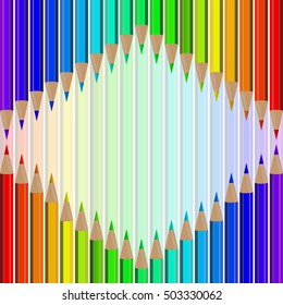 Very high quality original trendy realistic vector set of colored pencils in all rainbow colors can be used for design, banners, poster, flyer, cover, brochure. template,