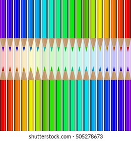 Very high quality original trendy realistic vector set of colored pencils in all rainbow colors can be used for design, banners, poster, flyer, cover, brochure. template,