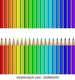 Very high quality original trendy realistic vector set of colored pencils in all rainbow colors can be used for design, banners, poster, flyer, cover, brochure. template,