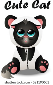 Very high quality original trendy vector cute cat in panda costume or suit