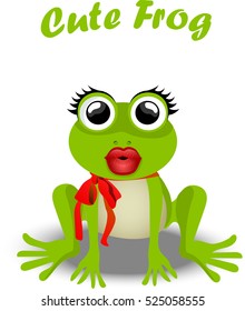 Very high quality original trendy vector illustration of frog princess