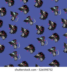 Very high quality original trendy vector seamless pattern cute cartoon hedgehog