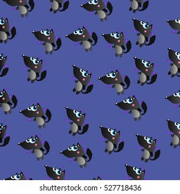 Very high quality original trendy vector seamless pattern cute cartoon wolf