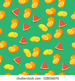 Very high quality original trendy vector seamless pattern with a watermelon