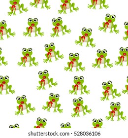 Very high quality original trendy vector seamless pattern with frog prince or princess