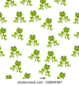 Very high quality original trendy vector seamless pattern with frog prince or princess