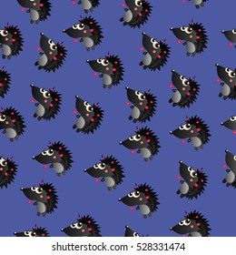 Very high quality original trendy vector seamless pattern cute cartoon hedgehog