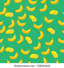 Very high quality original trendy vector seamless pattern with a lemon