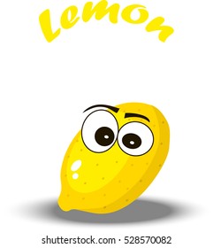 Very high quality original trendy vector illustration of a lemon character, personage or face
