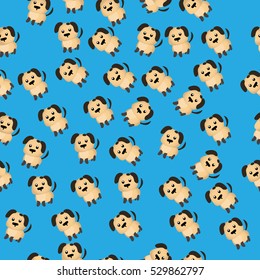 Very high quality original trendy vector seamless pattern with Cute dog