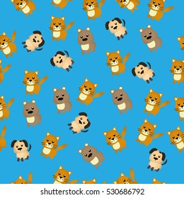 Very high quality original trendy vector seamless pattern with Cute dog