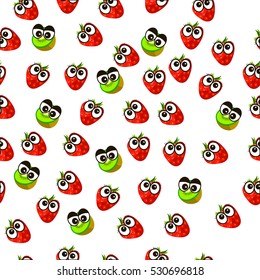 Very high quality original trendy seamless pattern with fresh kiwi and slice character, personage or face