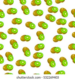Very high quality original trendy seamless pattern with fresh kiwi and slice