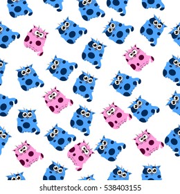Very high quality original trendy vector seamless pattern with a Cute cat