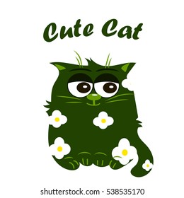 Very high quality original trendy vector illustration of a Cute cat