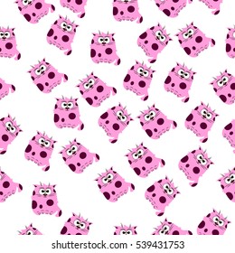 Very high quality original trendy vector seamless pattern with a Cute cat
