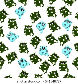 Very high quality original trendy vector seamless pattern with a Cute cat