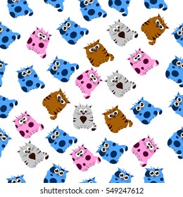 Very high quality original trendy vector seamless pattern with a Cute cat