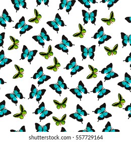 Very high quality original trendy vector seamless pattern with colorful butterfly