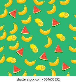 Very high quality original trendy vector seamless pattern with a watermelon