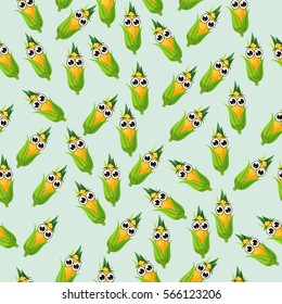 Very high quality original trendy seamless pattern with corn cob