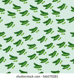 Very high quality original trendy vector seamless pattern with green peas pods