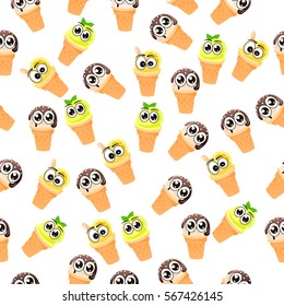 Very high quality original trendy vector seamless pattern with mojito ice cream