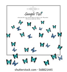 Very high quality original trendy vector illustration of a spring background with butterflies. Frame for decoration,