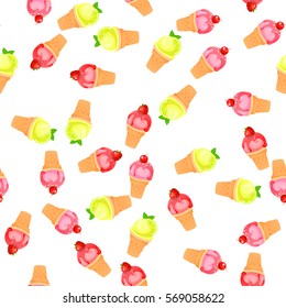 Very high quality original trendy vector seamless pattern with mojito ice cream