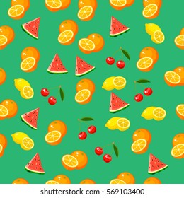 Very high quality original trendy vector seamless pattern with a watermelon