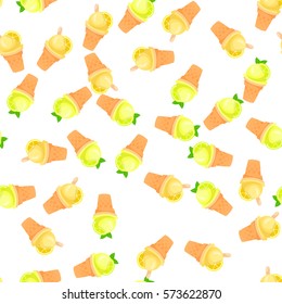 Very high quality original trendy vector seamless pattern with mojito ice cream
