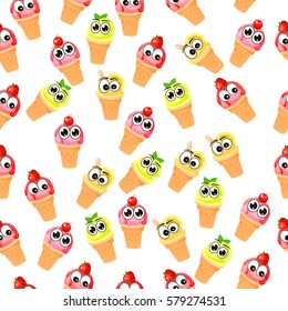 Very high quality original trendy vector seamless pattern with mojito ice cream