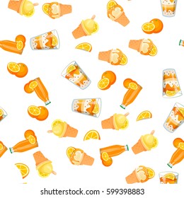 Very high quality original trendy vector seamless pattern with orange ice cream