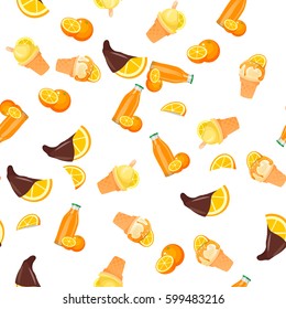Very high quality original trendy vector seamless pattern with orange ice cream