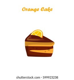 Very high quality original trendy vector illustration of orange cake or pie