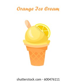 Very high quality original trendy vector illustration of orange ice cream