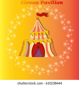 very high quality original trendy vector illustration of circus or carnaval tent or pavilion