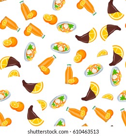 Very high quality original trendy vector seamless pattern with orange ice cream