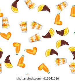 Very high quality original trendy vector seamless pattern with orange ice cream